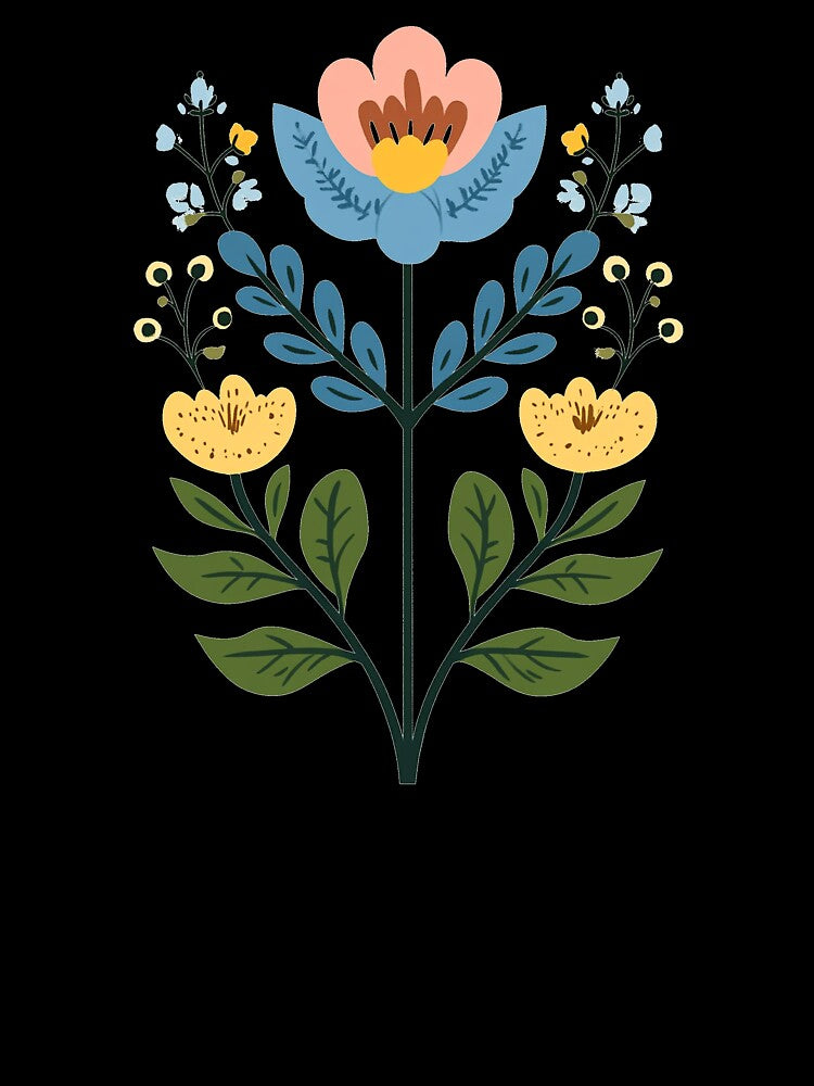 Blue and Pink Flower Folk by Tulungletoy