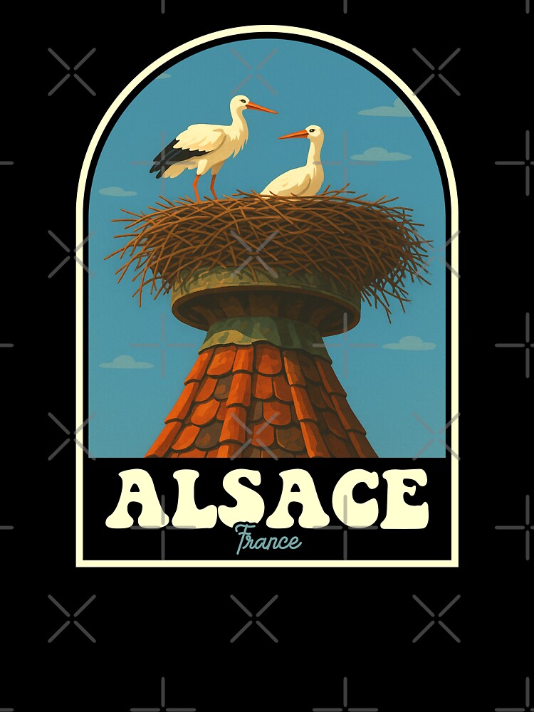 Alsace France Storks Vintage Travel Design by JackCurtis1991
