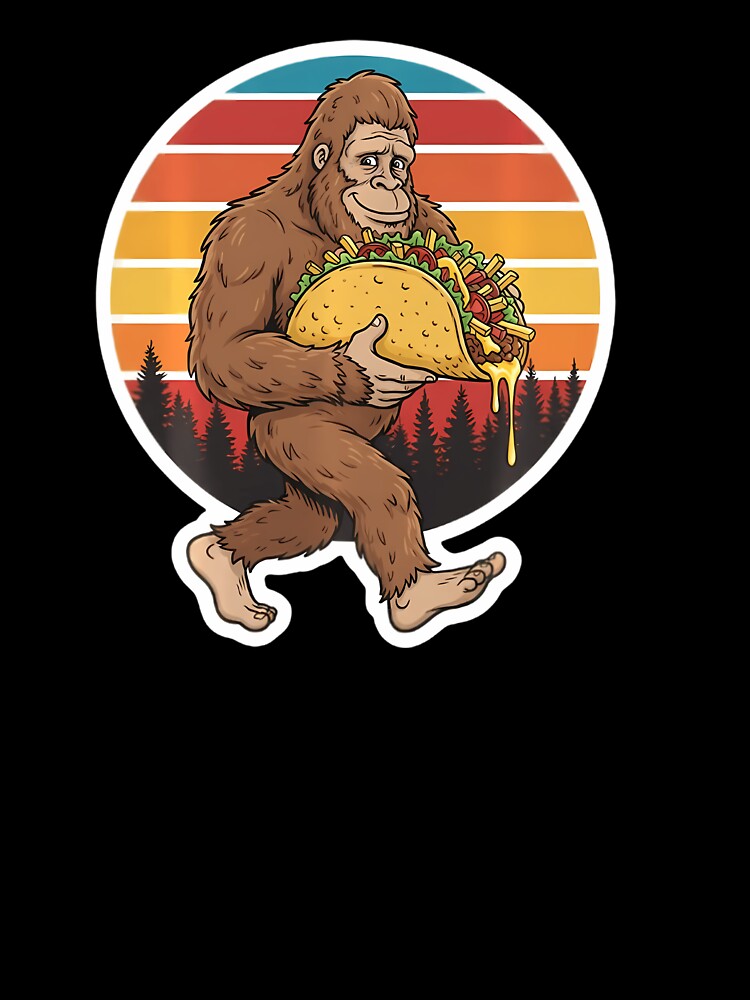 Bigfoot Carrying Taco Funny Cinco De Mayo by Le7yaStore