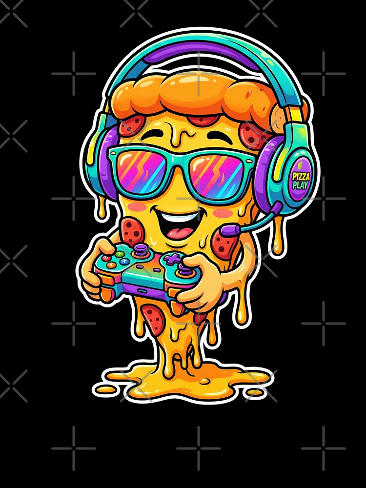 Pizza Gamer Video Games Pizza Play by dudelinart