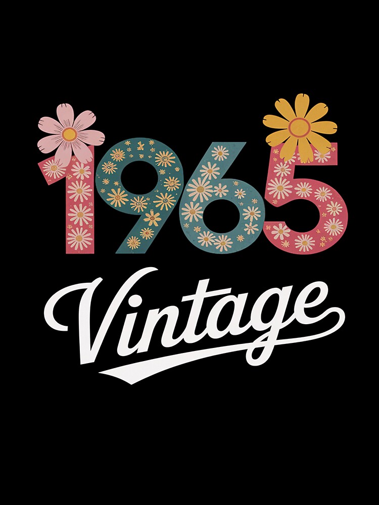 1965 Sixty Bday Gift Casual Birthday Apparel Flower by fferomananul