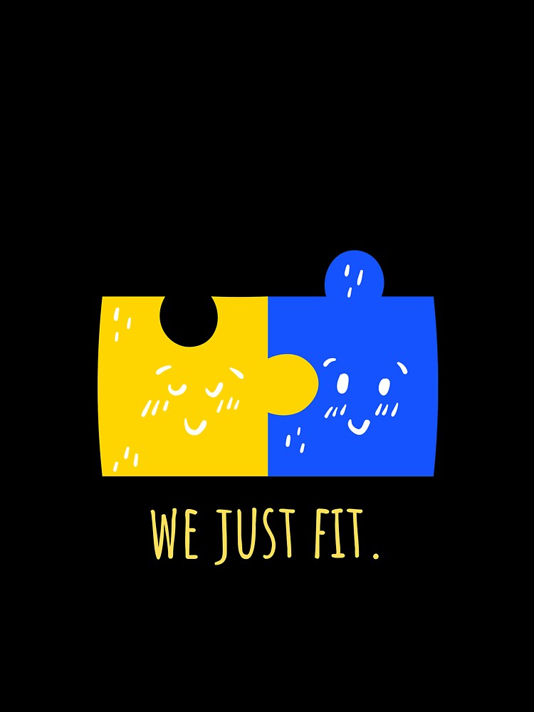 We just Fit Funny Love Couple Puzzle Design by popotamfriends