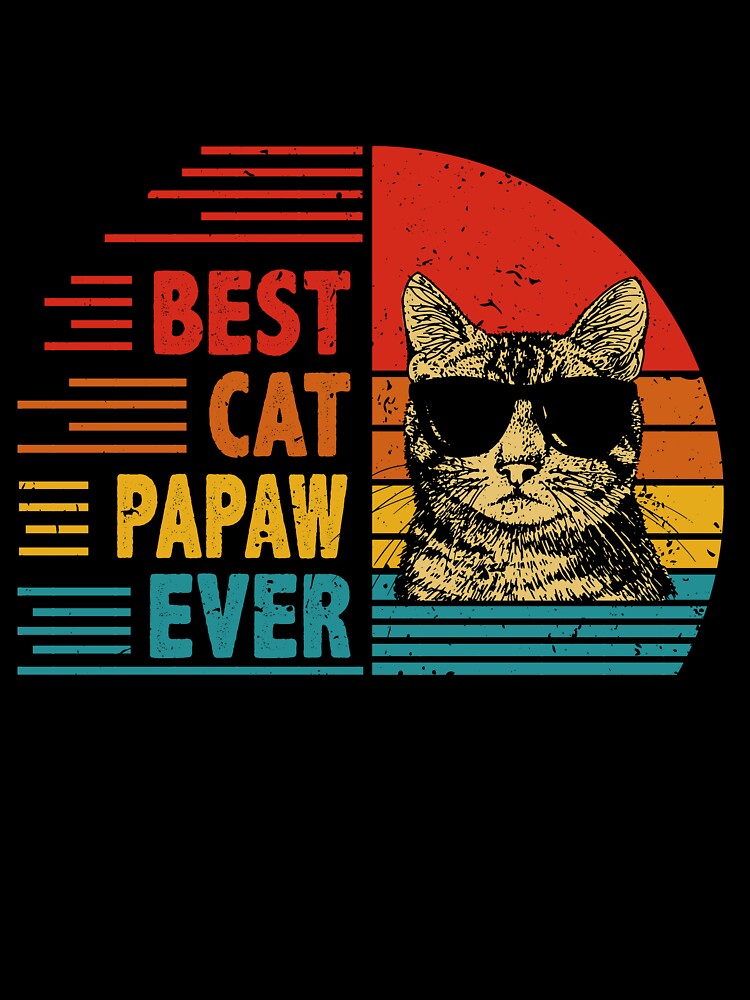 Vintage Retro Best Cat Papaw Ever Funny Cat Lover Father's Day Gift by EdwinaEmmanoiCo