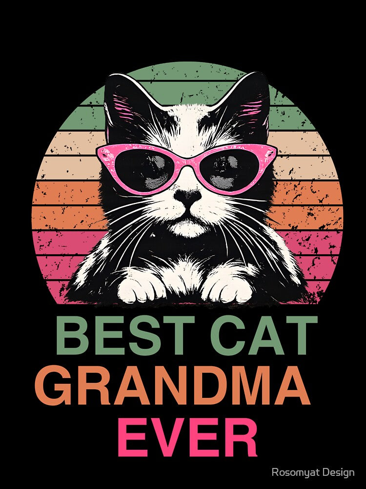 Best Cat Grandma Ever – Vintage Retro Cat Lover Gift by Rosomyat Design