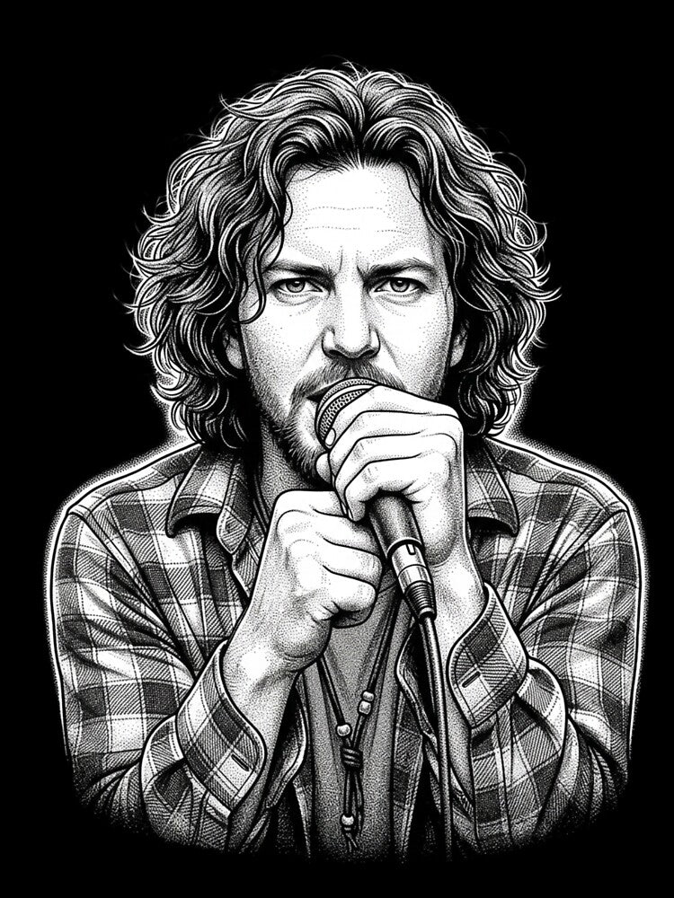 The Voice of Seattle: 90s Grunge Legend Portrait by Fallen Ink