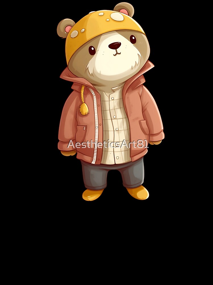 A cute teddy bear wearing street fashion by AestheticsArt81