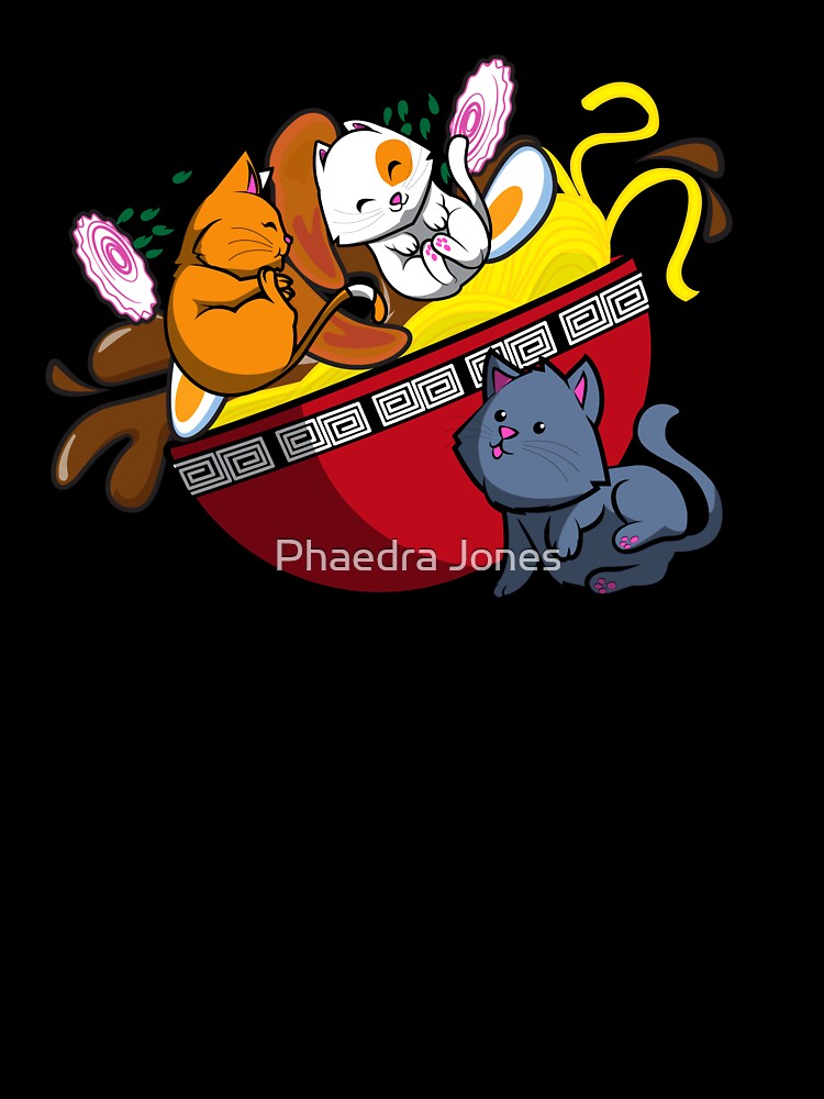 Kawaii Ramen Cat Noodles Japaneese Food by Phaedra Jones