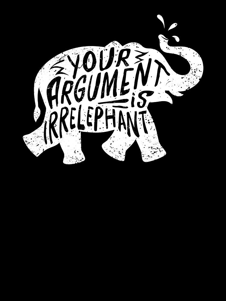 Funny Elephant Irrelephant Pun graphic for Pun Lovers by Lisbob