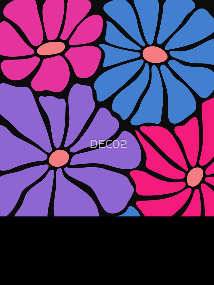 Boho Pink, Purple And Blue Floral Art Designs by DEC02
