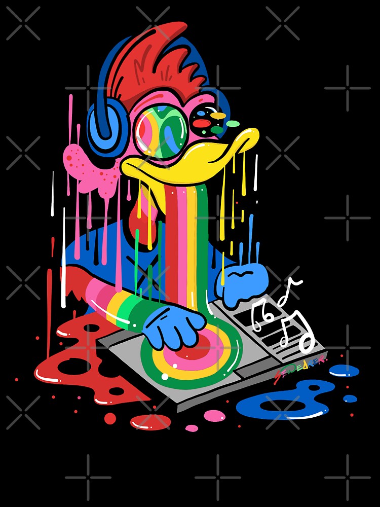 Trippy Rainbow DJ DUCK by MS WEARER
