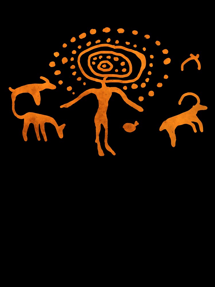 San Rock Art – Ancient Bushman Figure and Animals, South Africa by SilentRocks