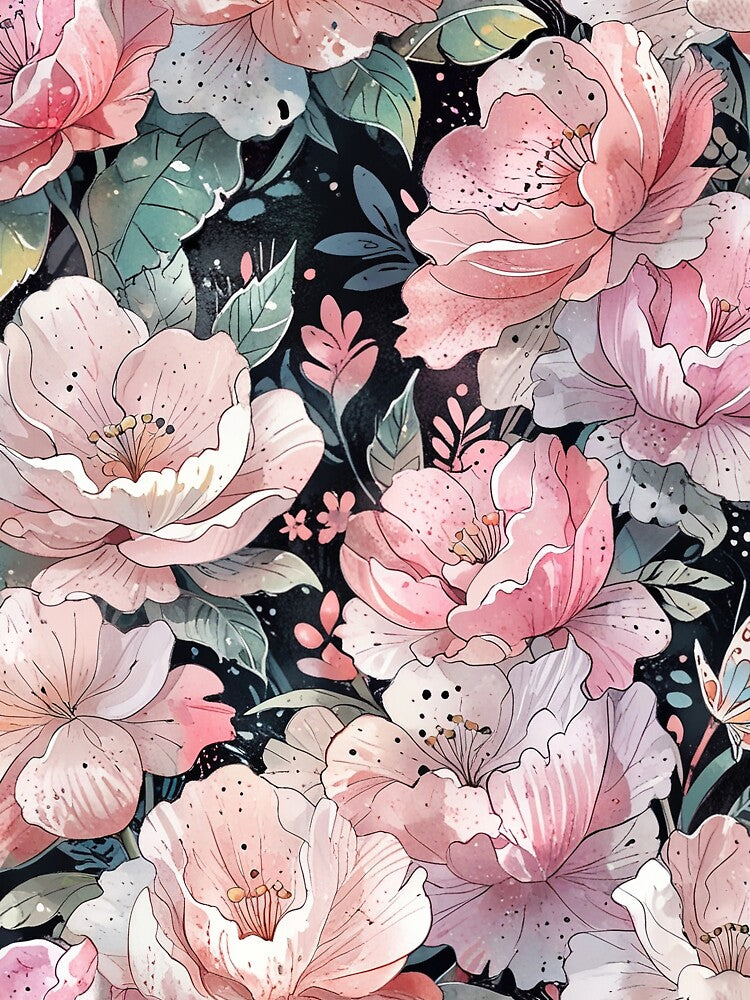 Soft Pink Floral Pattern by CoolPixels