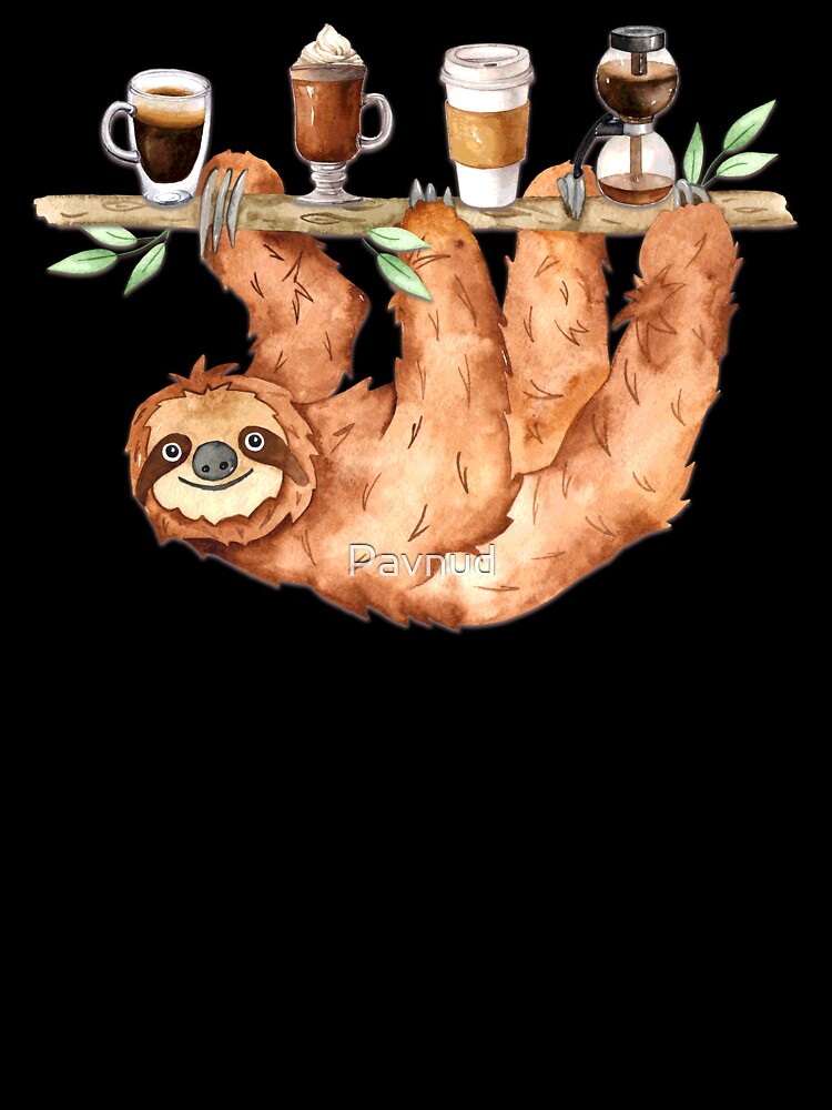 Sloth and Coffee x 4 by Pavnud