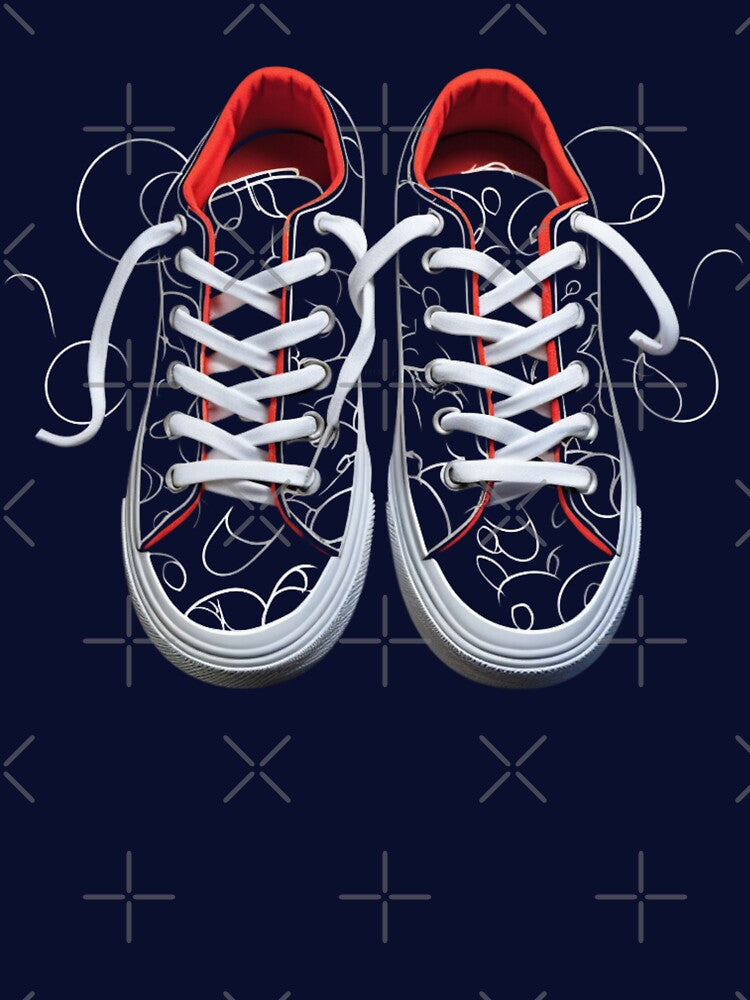 Sneakers trends  fashion black red white cartoon  animation by VibeStyleShop