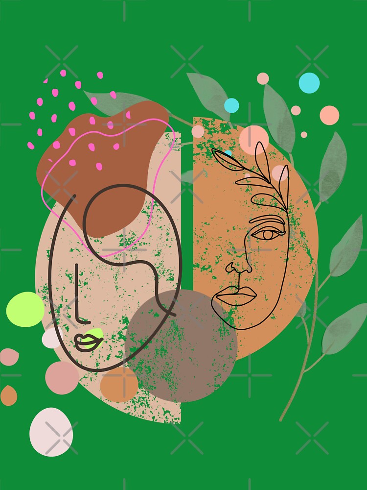 Boho Style Two Woman Face by ARTCLAYSTO