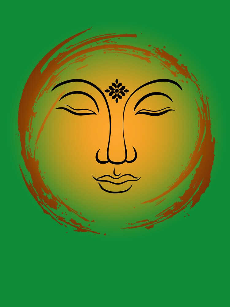 Inner Peace Celestial Sun Face | Boho Spiritual Minimalist Design by DonaFada