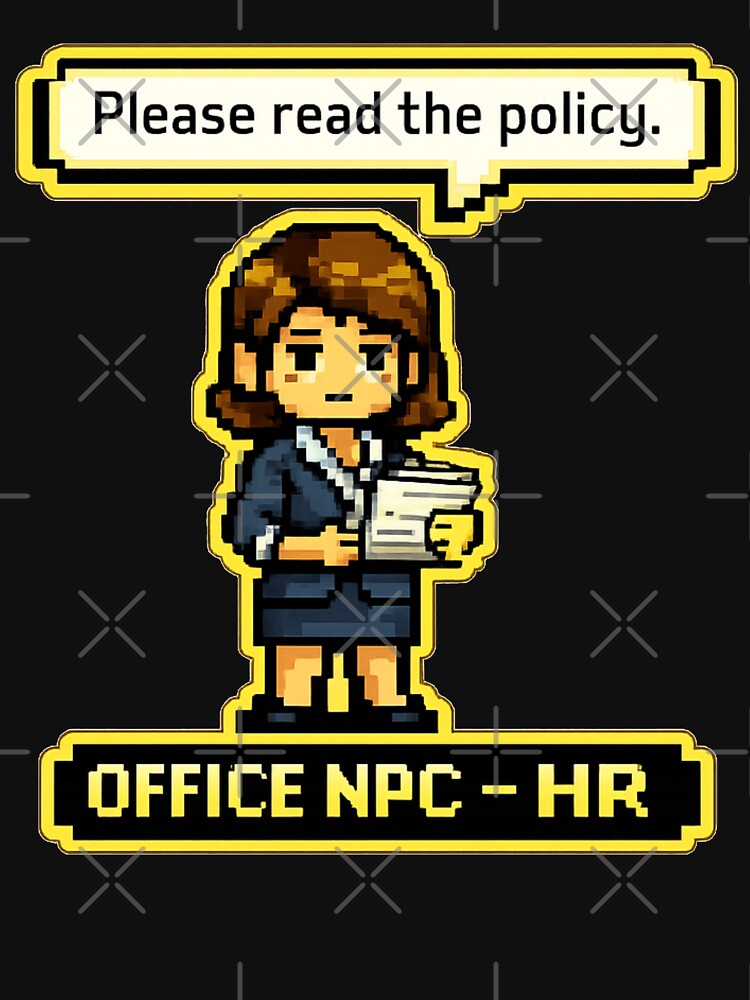 Office NPC - HR Edition Pixel Art Humor Design by HumanMess