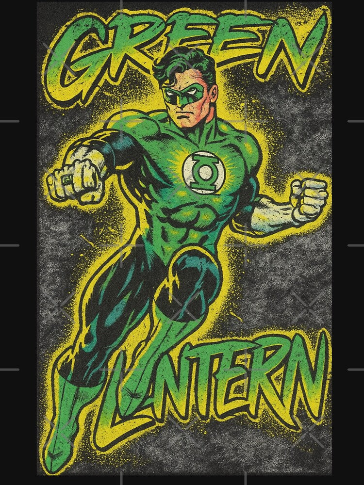 Retro Green Lantern Comic Art – Vintage Superhero Design by Thogan0416