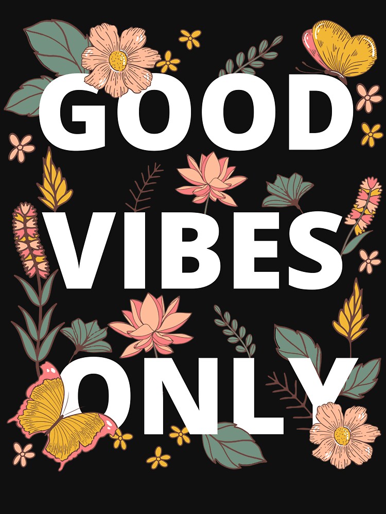 Good vibes only retro love floral layers pattern by Rainces