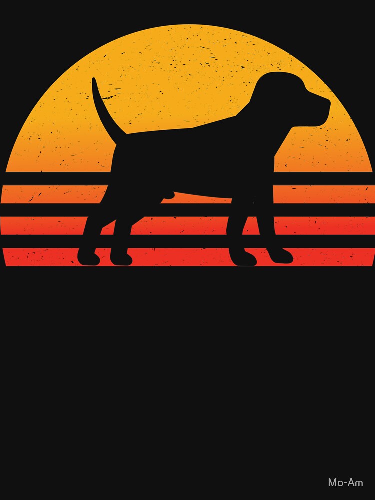 Retro Vintage Silhouette Sun Beagle T-Shirt by Mo-Am