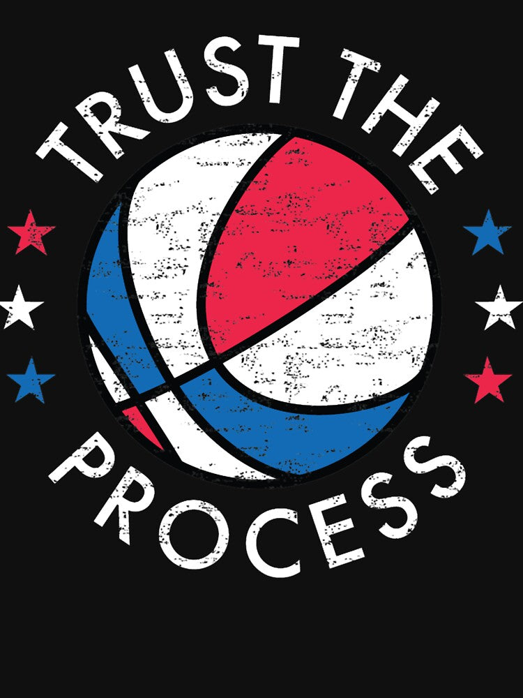 Trust The Process Philadelphia Basketball Retro Graphic by KRISTOLUIPPOLD