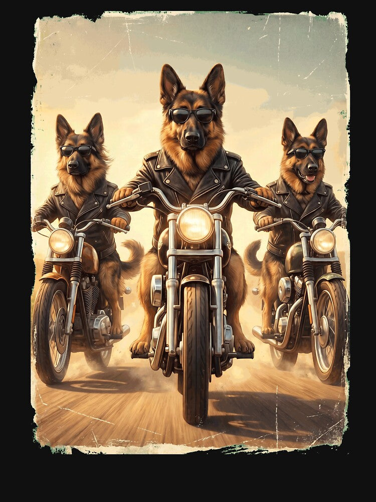 Funny German Shepherd Motorcycle Meme Dog Lover by DoodleTortle
