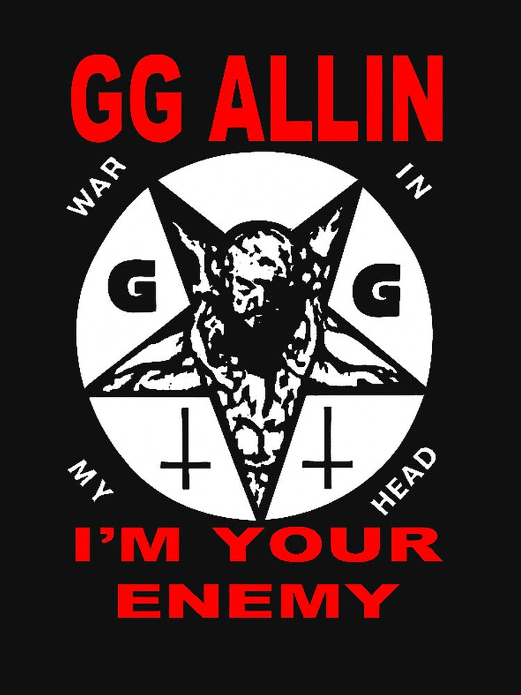 GG Allin War In My Head Pentagram Scum Punk Art by Cat-butt-shirts