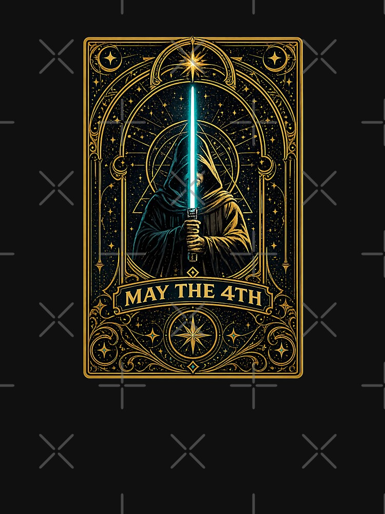 May The Fourth Be With You Mystical Sci-Fi Tarot Card by LumePrint