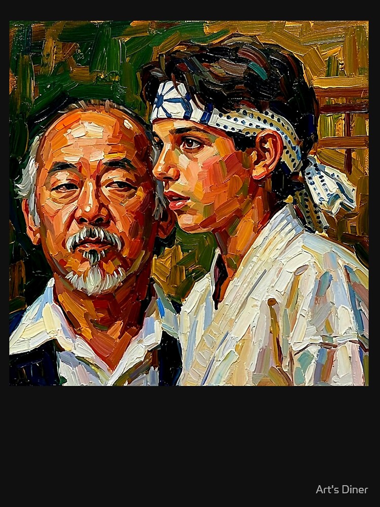 The Bond of Balance: Miyagi & Daniel-San Heavy Impasto Portrait by Art's Diner