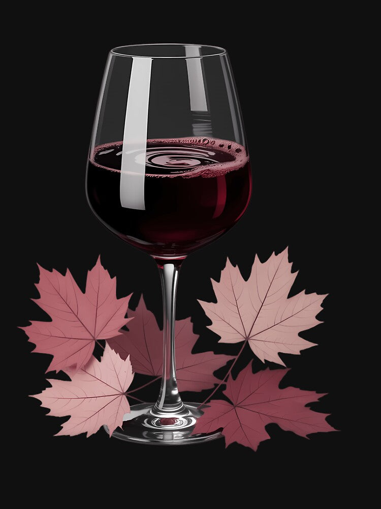 Wine Drinker Glass of Wine Maple Leaf Autumn Fall Drinking by EllenJast