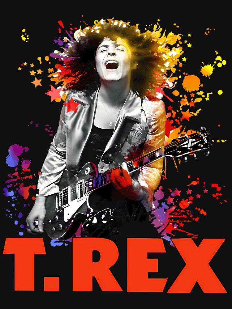 T Rex Rock Band Marc Bolan Retro Cool Top Tee by TarhaireSmith