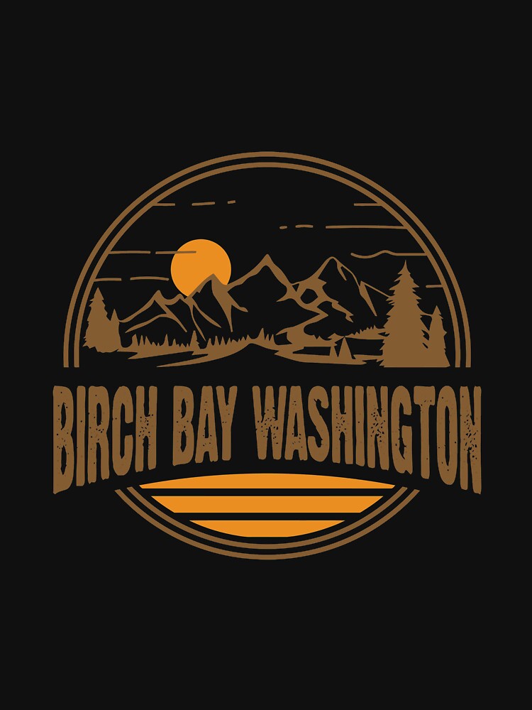 Vintage Birch Bay Washington Mountain Hiking Print by wymanlynna