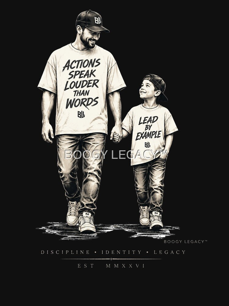 ACTIONS SPEAK LOUDER THAN WORDS | Father Son Streetwear Graphic | BOOGY LEGACY™ by BOOGY LEGACY™