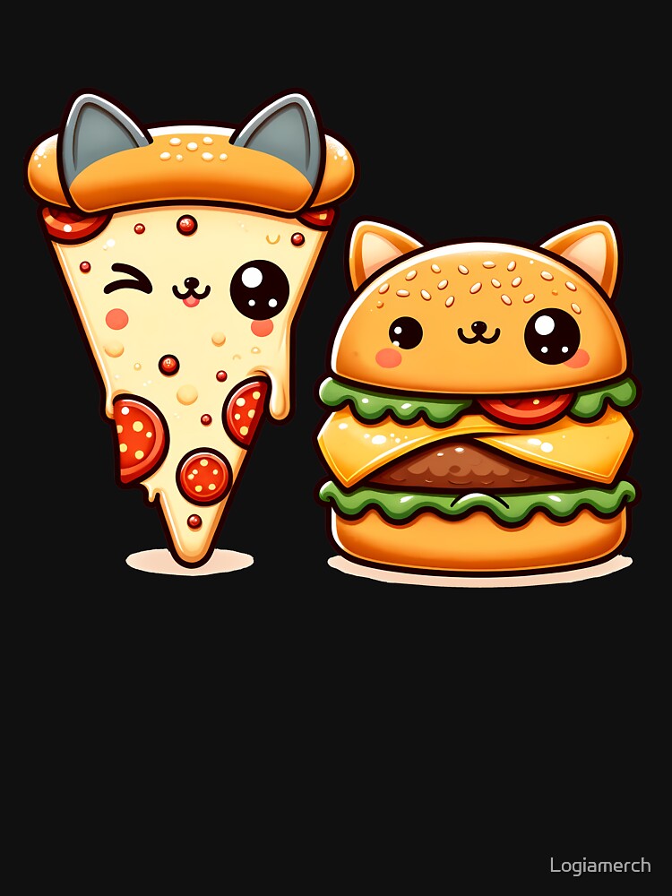 Funny Pizza Burger Lover by Logiamerch