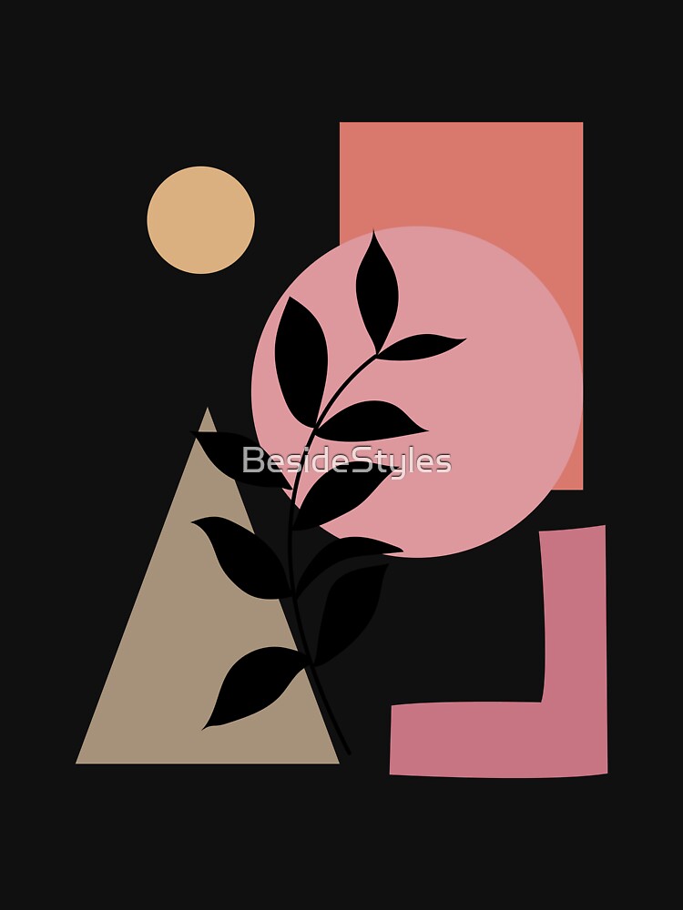 Geometric Boho | Black Leaf | Handmade Premium Prints by BesideStyles