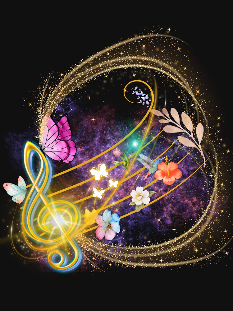 Eternal Melody: Cosmic Symphony and Flowers by Diseño que alegran tu día