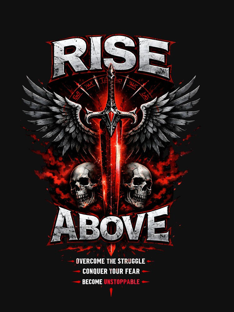 Rise Above Sword Streetwear Graphic Design by GOUR FASHION