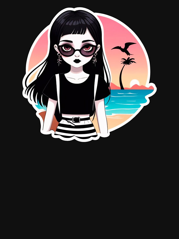 Summer Goth Girl on a Beach by MadnessEnvelope