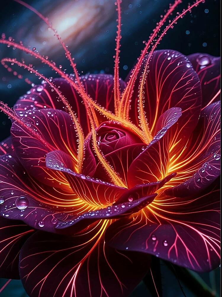 Neon Galaxy Flower – Fantasy Glowing Bloom by AmetistLight