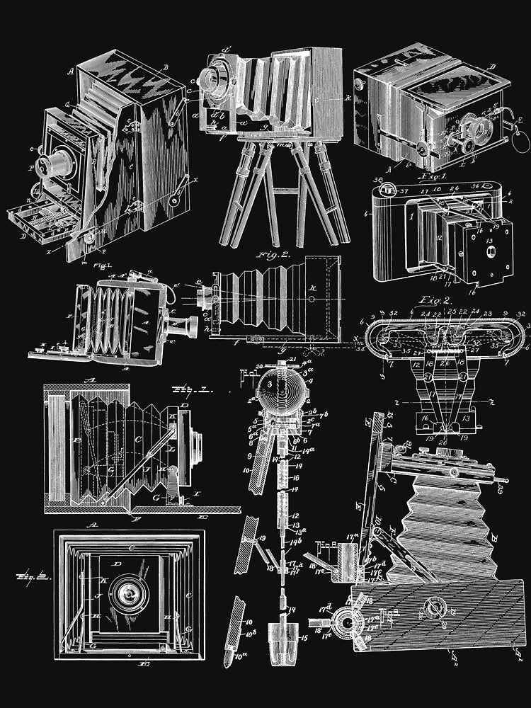 Antique Camera Invention Blueprints Photographer Gifts by GnosisCollage