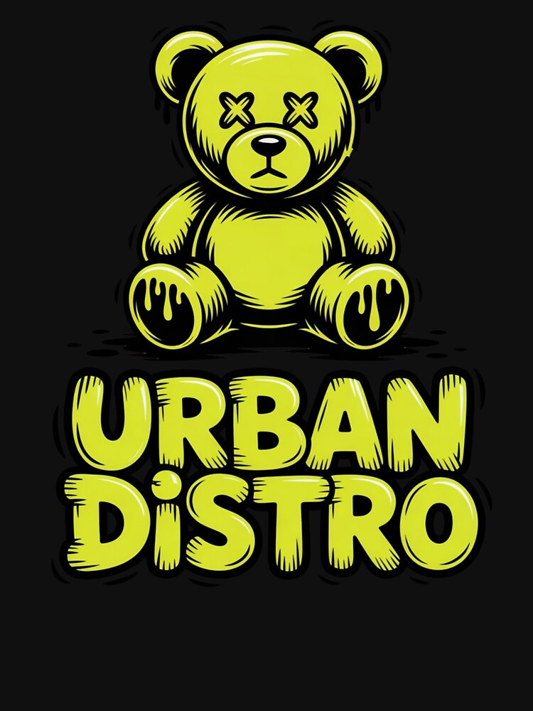 Urban Distro Bear Shirt – Neon Drip Teddy Streetwear Graphic Edgy Aesthetic Tee by JadmeStudio
