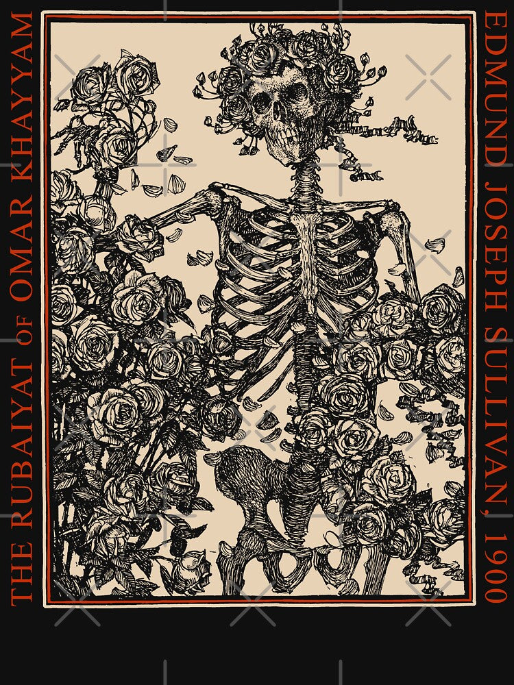 Rubaiyat of Omar Khayyam, Vintage Art, Gothic, Skeleton & Roses by Proverbial Wisdom Design