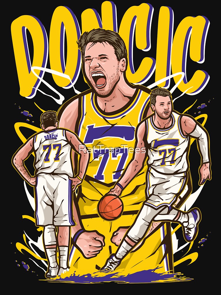 Luka Doncic Los Angeles Cartoon by RatTrapTees