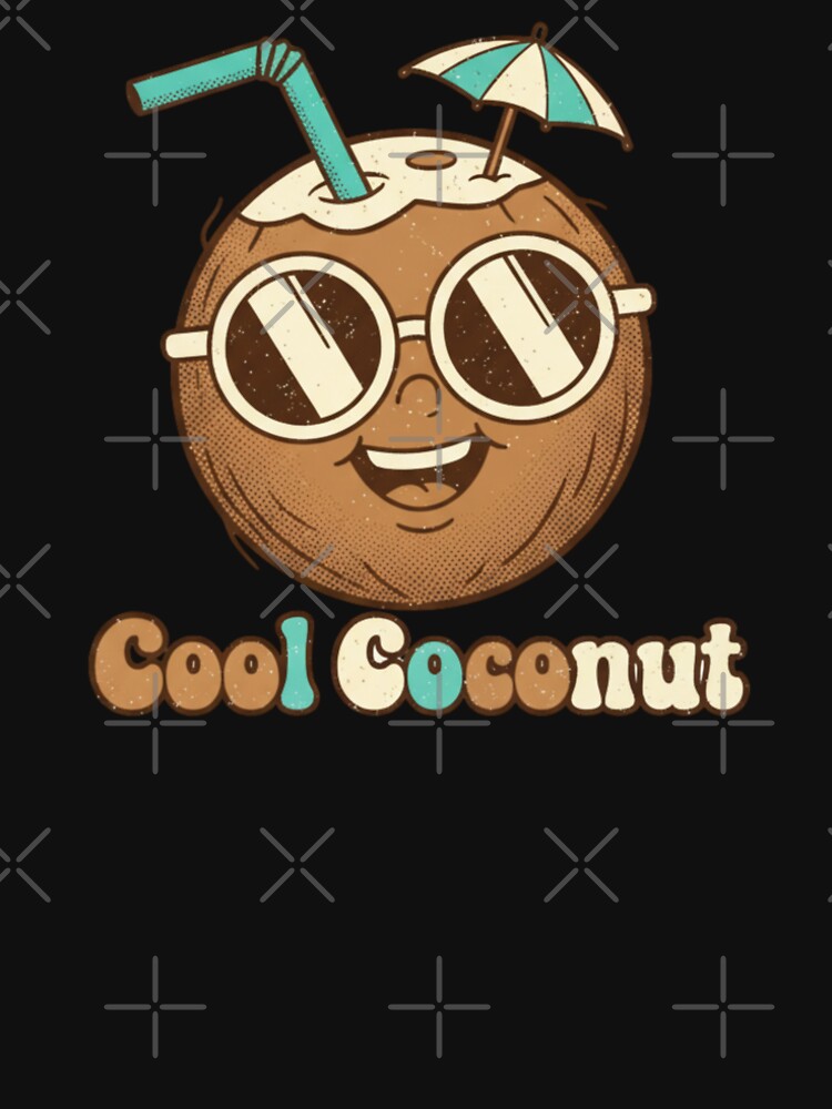 Cool Coconut Funny Retro Summer Vintage Cartoon by DIRTYSKETCHH
