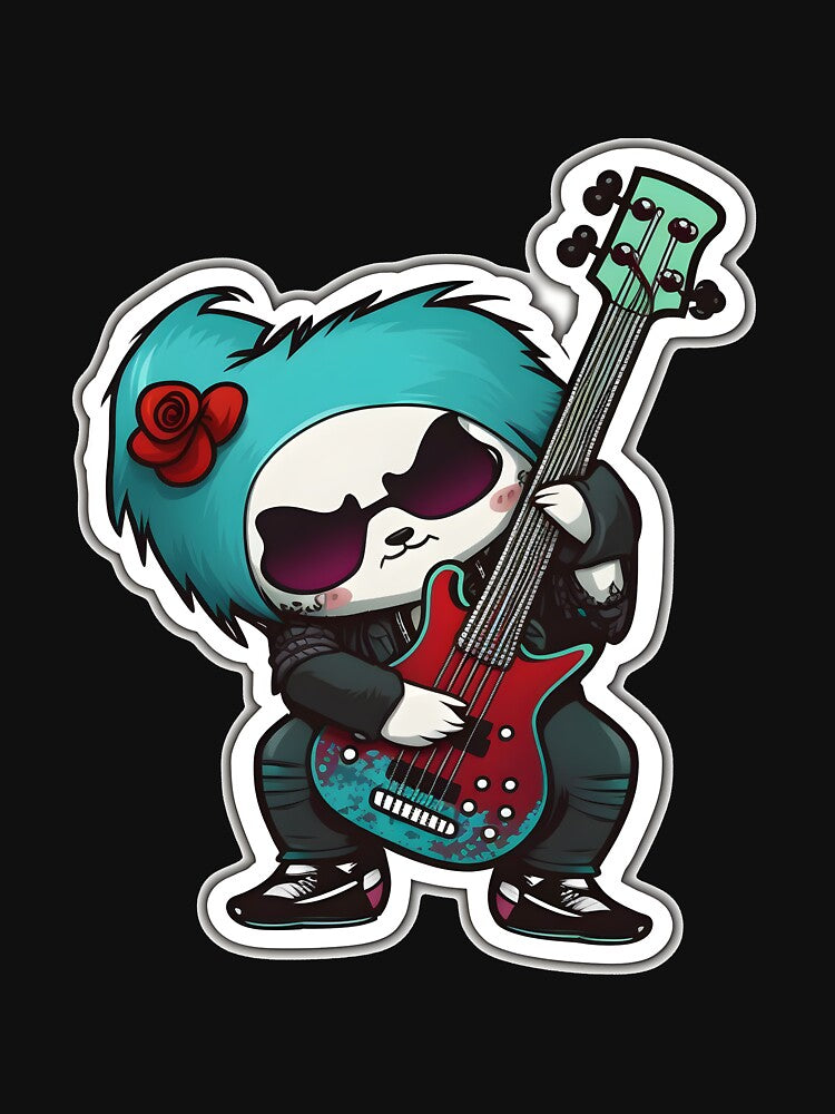 Goth Panda EMO Rock Sticker - Goth Pandas Rock On by StreetShirts1