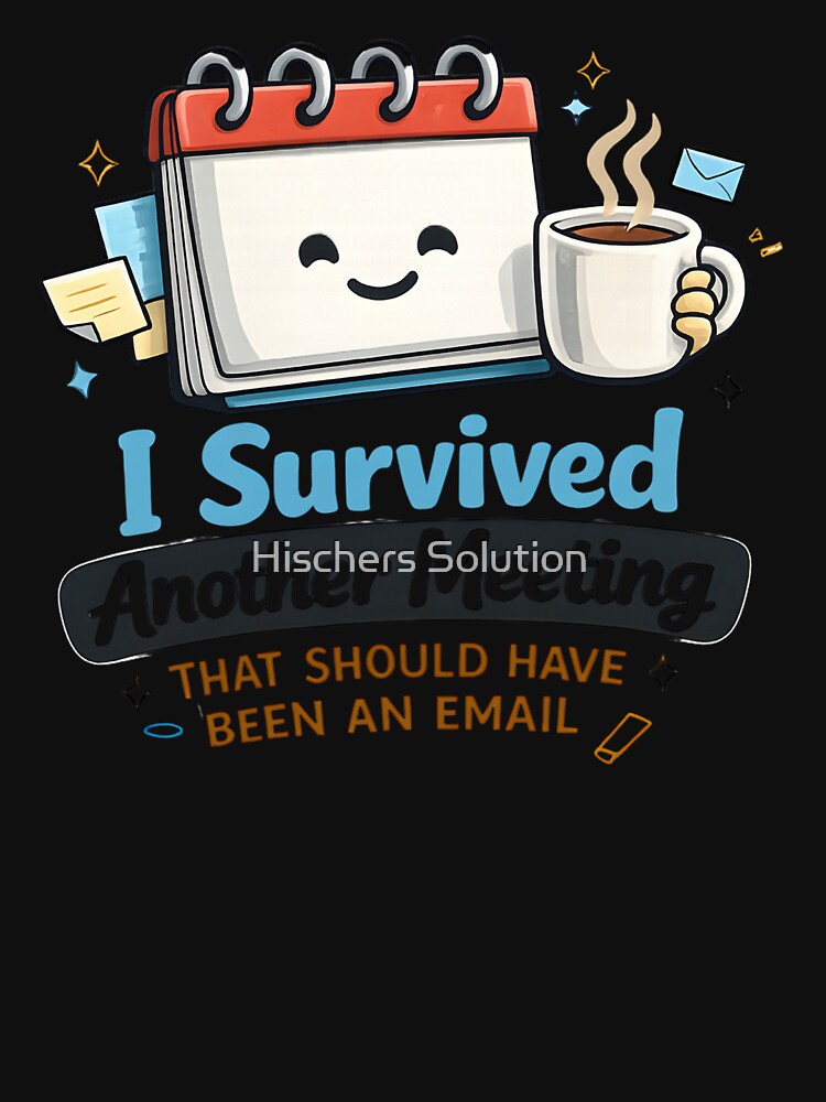 I Survived Another Meeting That Should Have Been an Email – Funny Office Shirt & Office Humor Design by Hischers Solution