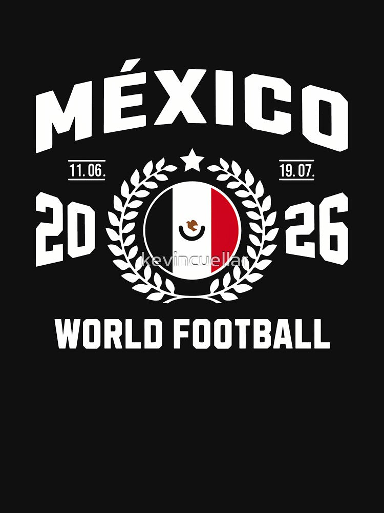 Mexico Football Supporter 2026 Badge Design T-Shirt_83999123 by kevincuellar