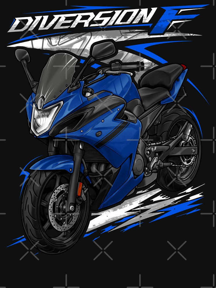 Yamaha XJ6 Diversion F 2010 (Viper Blue) for Motorcycle Riders by MotoApparelHub