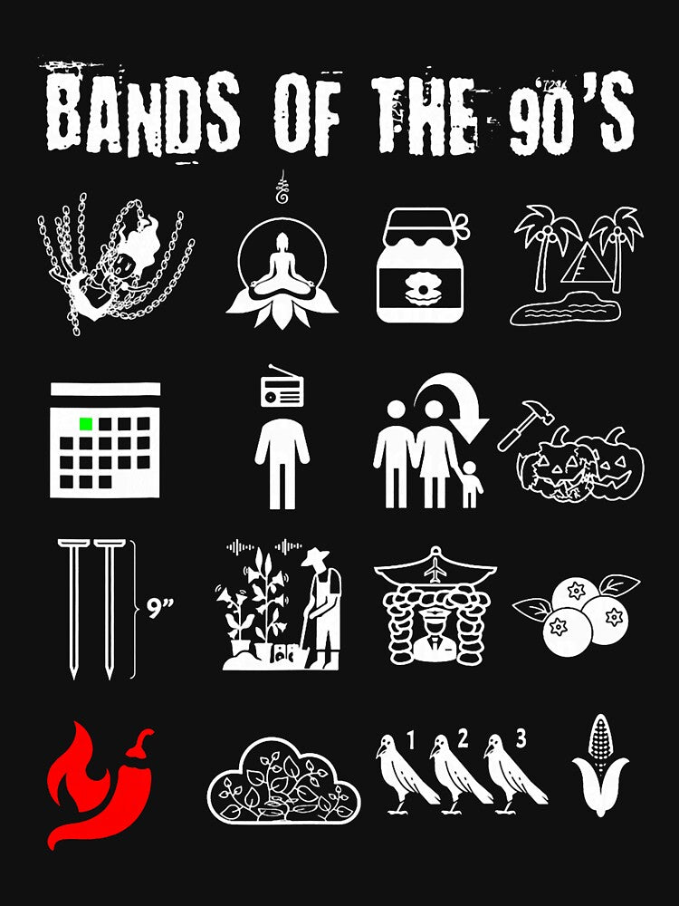 Funny Nerdy Iconic Alternative Rock Bands of The 90s by MabelWells