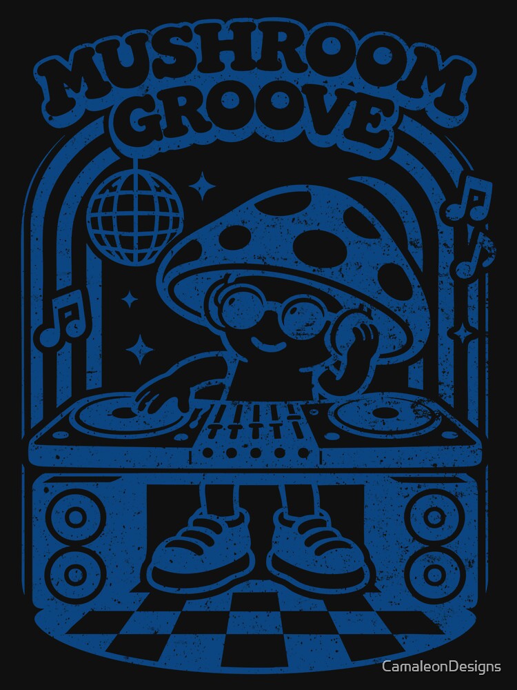 Mushroom Groove DJ Retro Music Vibes by CamaleonDesigns